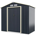 Outdoor-Metallschuppen Gartenhaus Aus Stahl Schuppen 213 X 162 X 117 Cm Grau