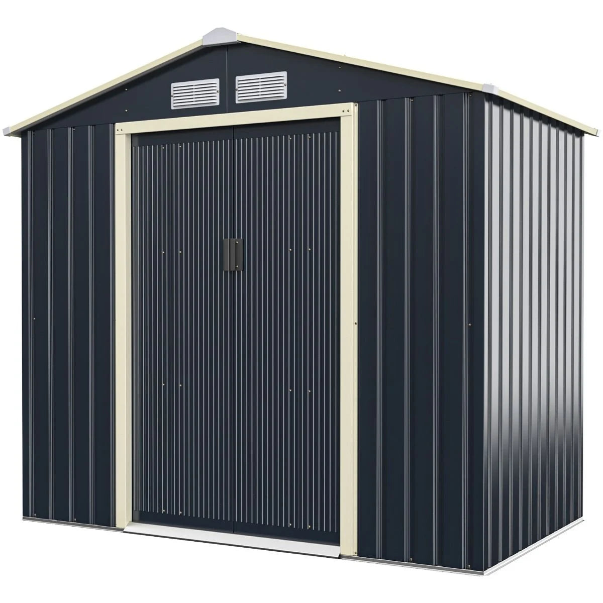 Outdoor-Metallschuppen Gartenhaus Aus Stahl Schuppen 213 X 162 X 117 Cm Grau
