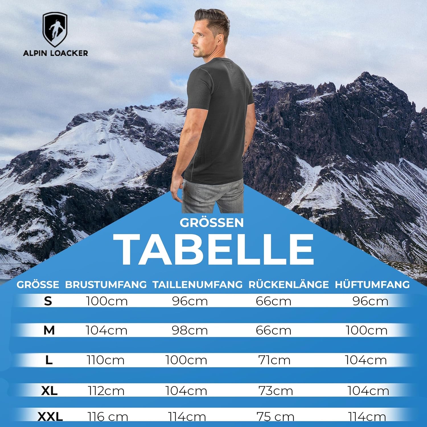 ALPIN LOACKER Merino Shirt Herren Kurzarm I Antischweißshirt I Merinowolle Tshirt I Thermooberteil Atmungsaktiv