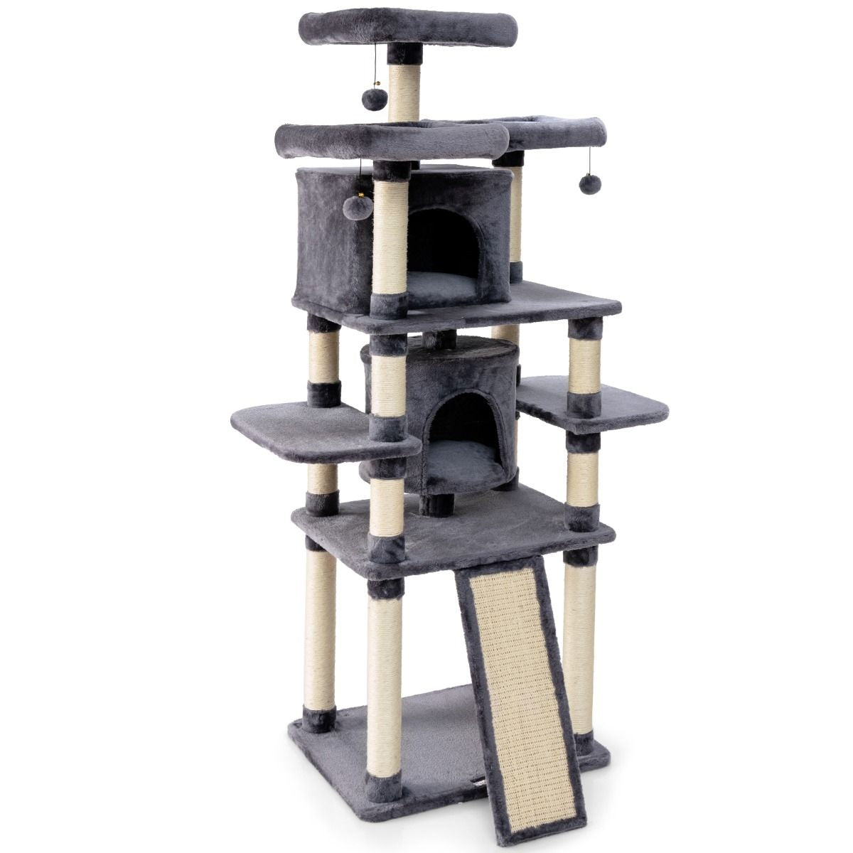 170Cm Kratzbaum Kletterbaum Katzenbaum Katzenkratzbaum Kratzmöbel Kratzstämme Höhle Mit Spielbälle