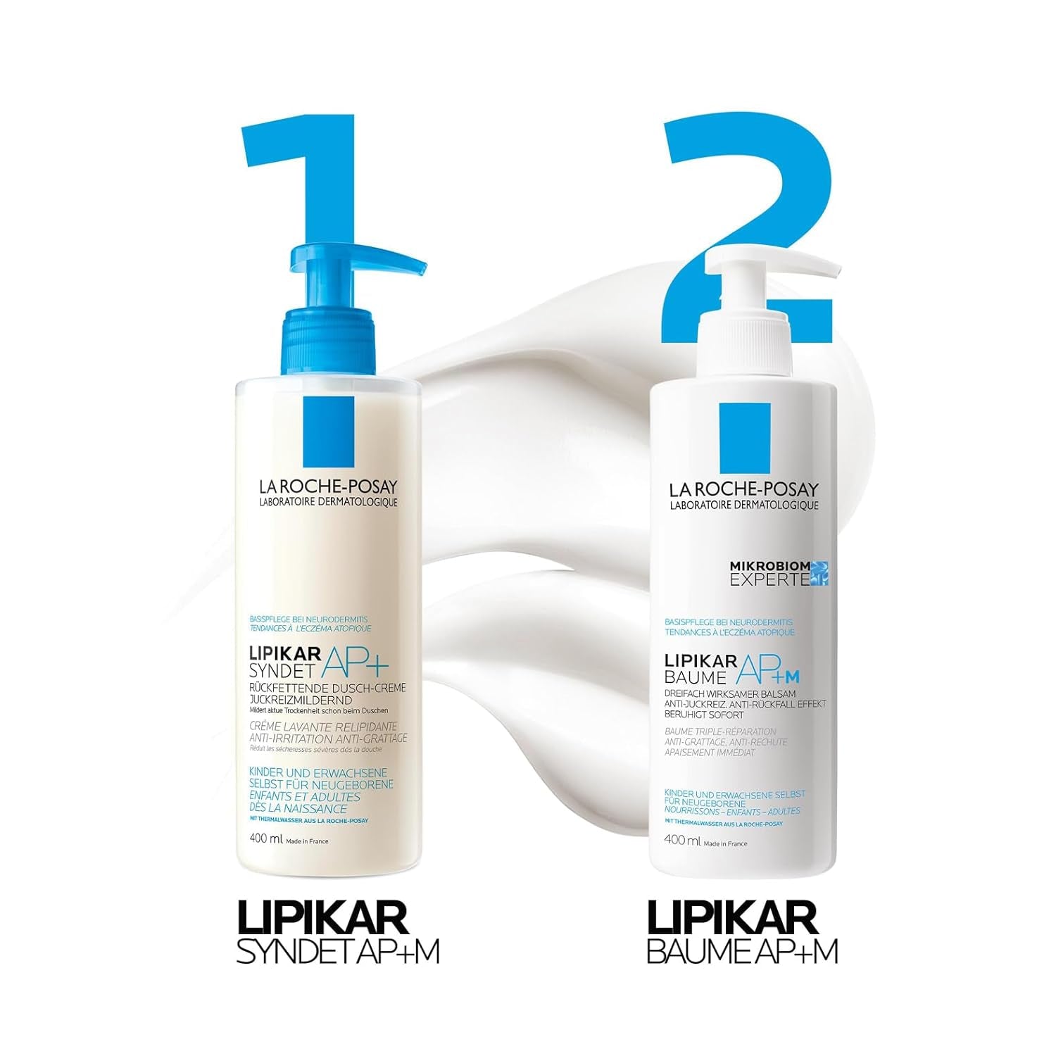 La Roche Posay Bodylotion Für Trockene, Zu Neurodermitis Neigende Haut, Stärkt Mikrobiom, Mildert Juckreiz, Mit Niacinamid Und Sheabutter, Lipikar Baume AP + M, 400 Ml