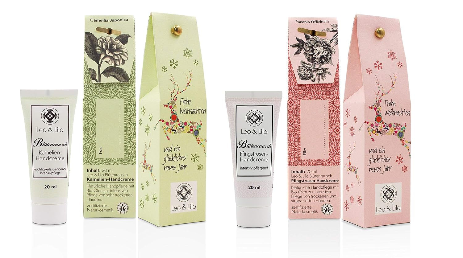 Handcreme Geschenkset Kleiner Weihnachtsgruß - 6 Einzeln Verpackte Naturkosmetik Zertifizierte Handcremes - Intensive Pflege Für Trockene Hände - 6 X 20 Ml