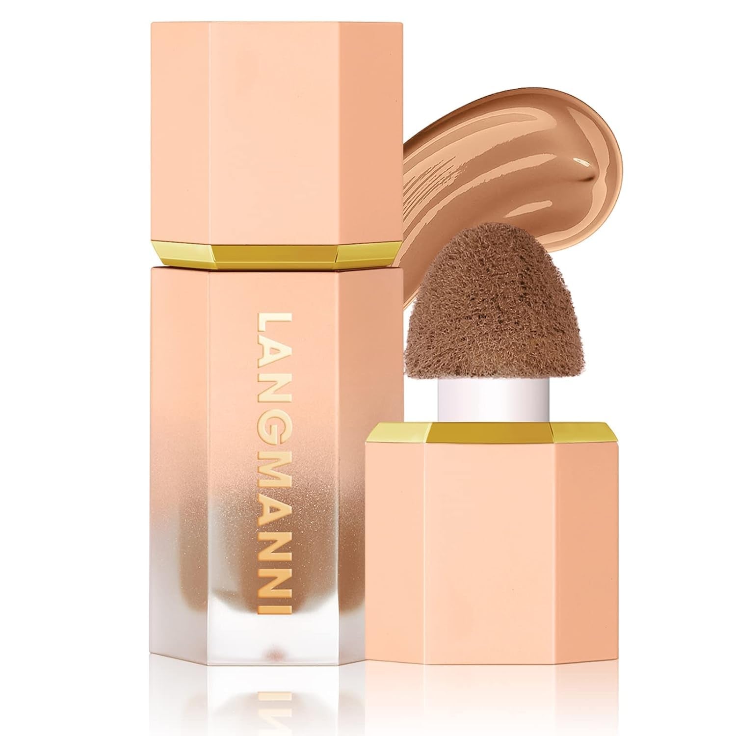 Liquid Contour Stick -Built-In Sponge Tip Sculpted Complexion Wand Contour Waterproof Long Lasting Natural Bronzer Smooth Face Highlighter Beauty Contour Stick (# 101, 1)