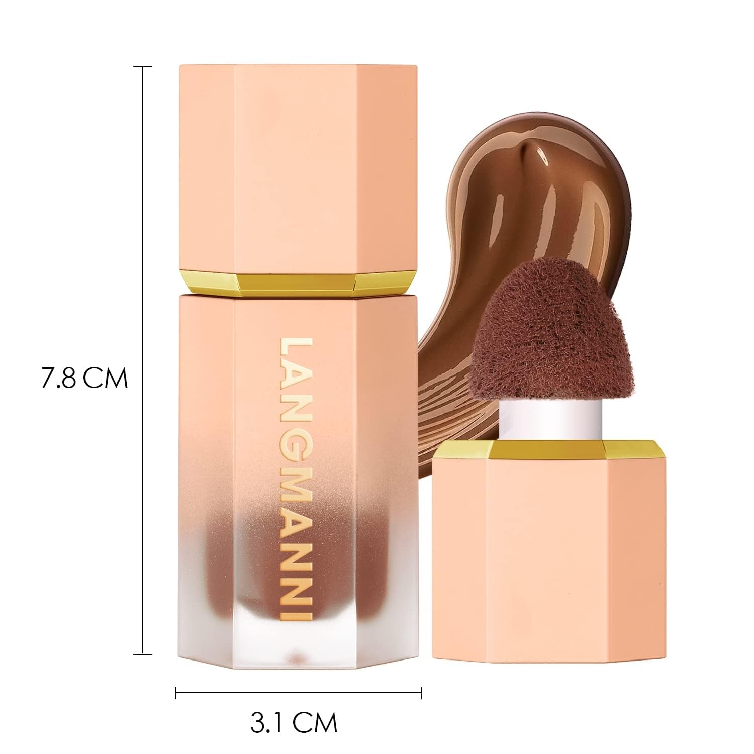 Liquid Contour Stick -Built-In Sponge Tip Sculpted Complexion Wand Contour Waterproof Long Lasting Natural Bronzer Smooth Face Highlighter Beauty Contour Stick (# 101, 1)