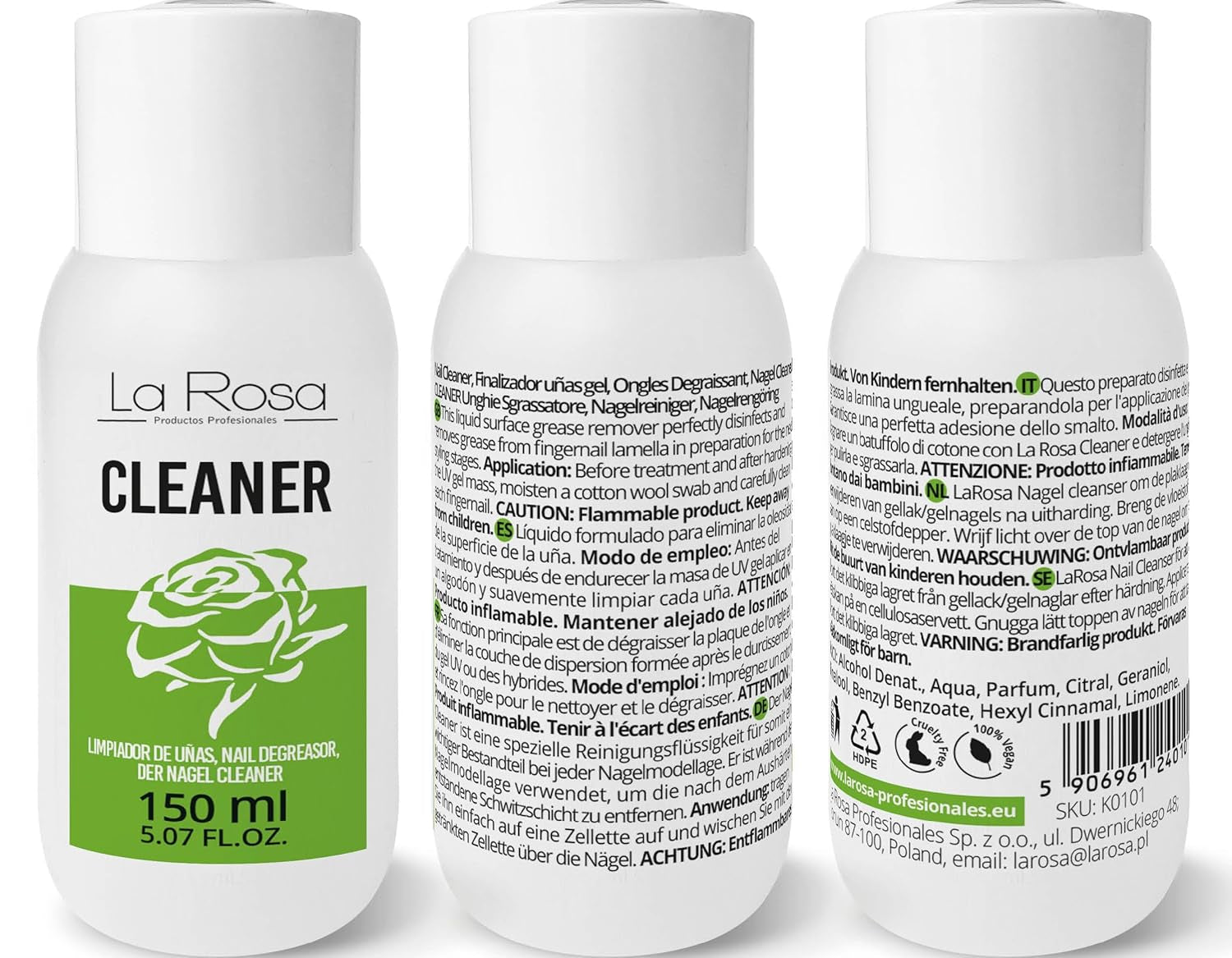 Larosa Nail CLEANER 150Ml Nagel Cleaner Nagel Entfetter Für Nagellack, Gelnägel - Nail CLEANSER