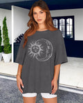 Tshirt Damen Sommer Tops Kurzarm Oversize Bluse Rundhals Casual Oberteil