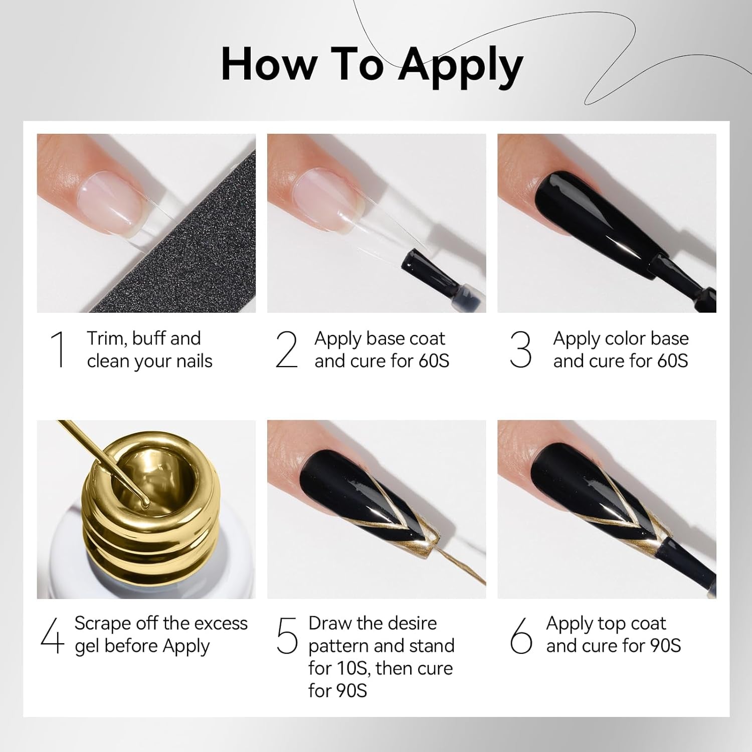 MIZHSE Metallic Painting Gel Set - 2 Farben Sliver Und Gold Painting Gel, 3D Crome Glue Nail UV, Gold Pigment Nagel, Metallic Silber UV Lack, Liner Nail Art 7Ml 2PCS