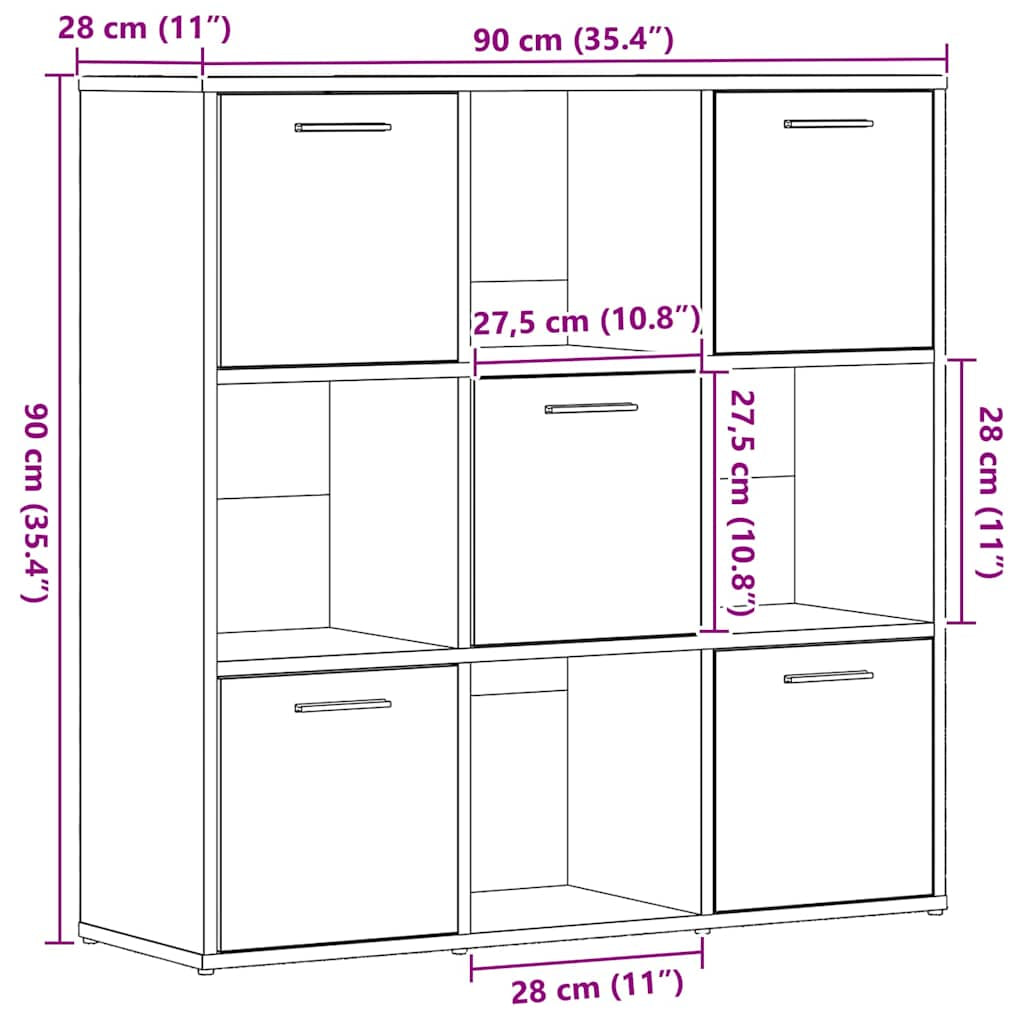 Bücherregal Raumteiler Wandregal Büroregal Standregal Holzwerkstoff Vidaxl