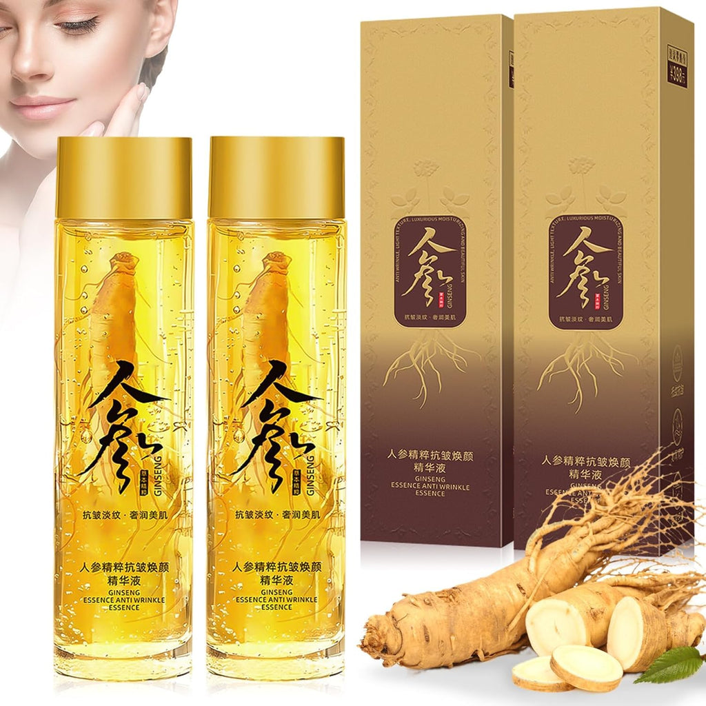 Ginseng anti Wrinkle Serum, 2 Stück Ginseng Polypeptide Anti-Ageing Essence, 120ML Peptid anti Falten Serum, Gesichtspflege Für Alle Hauttypen