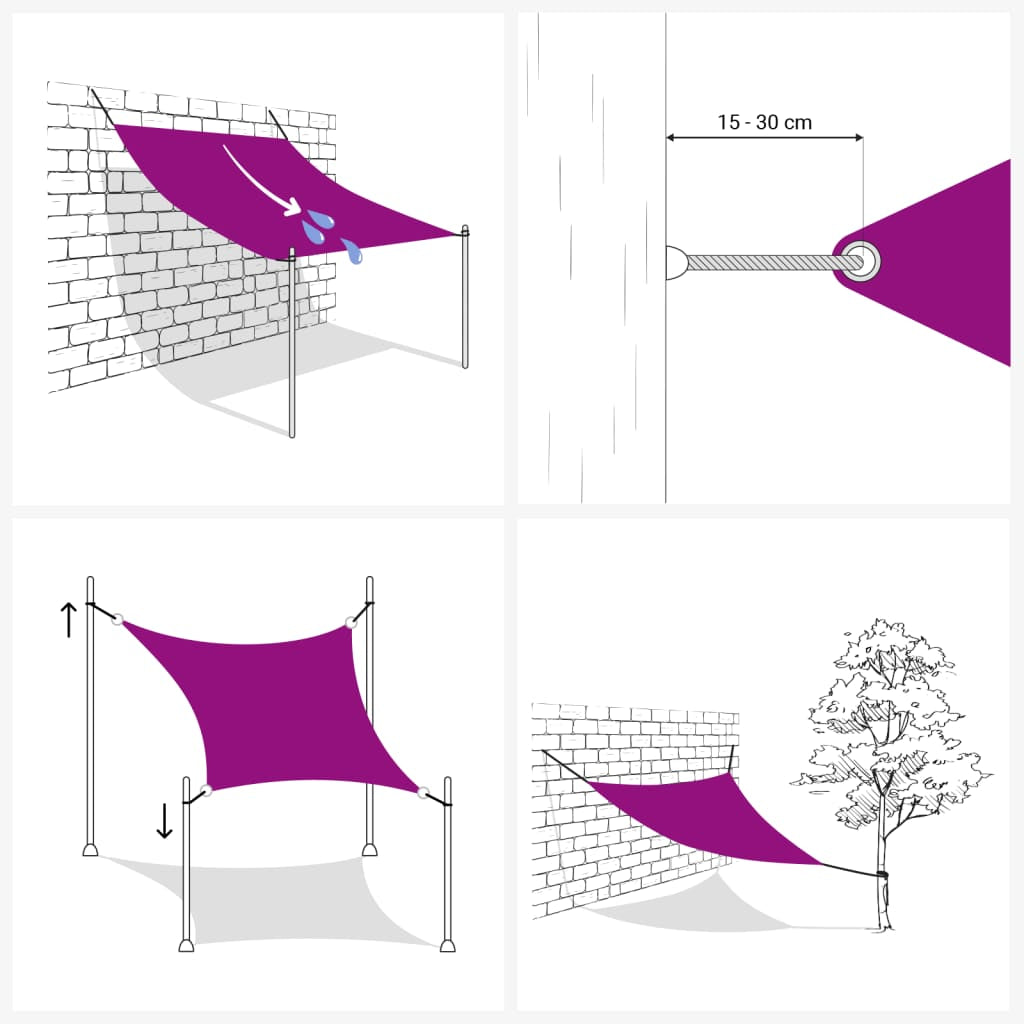 Sonnensegel Sonnenschutz Windschutz Sonnendach Beschattung UV Schutz HDPE Vidaxl