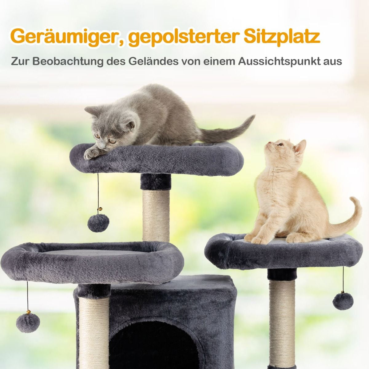 170Cm Kratzbaum Kletterbaum Katzenbaum Katzenkratzbaum Kratzmöbel Kratzstämme Höhle Mit Spielbälle