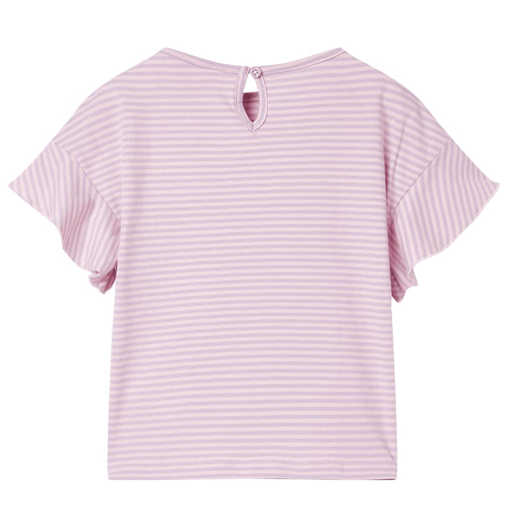 Kinder-T-Shirt Mit Rüschenärmeln Sommer Kurzarmshirt Kindershirt Shirt Lila Vida