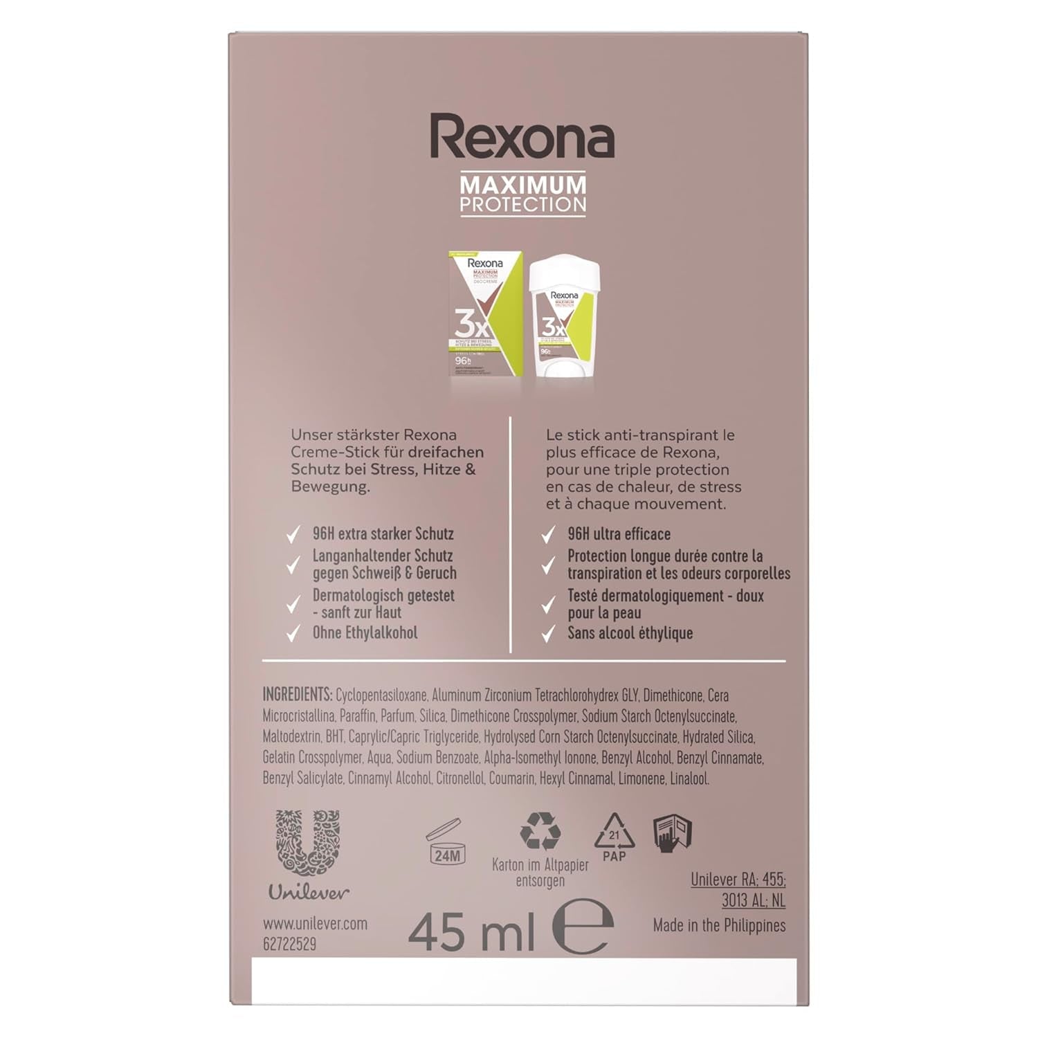 Rexona Maximum Protection Creme Stress Control 45Ml