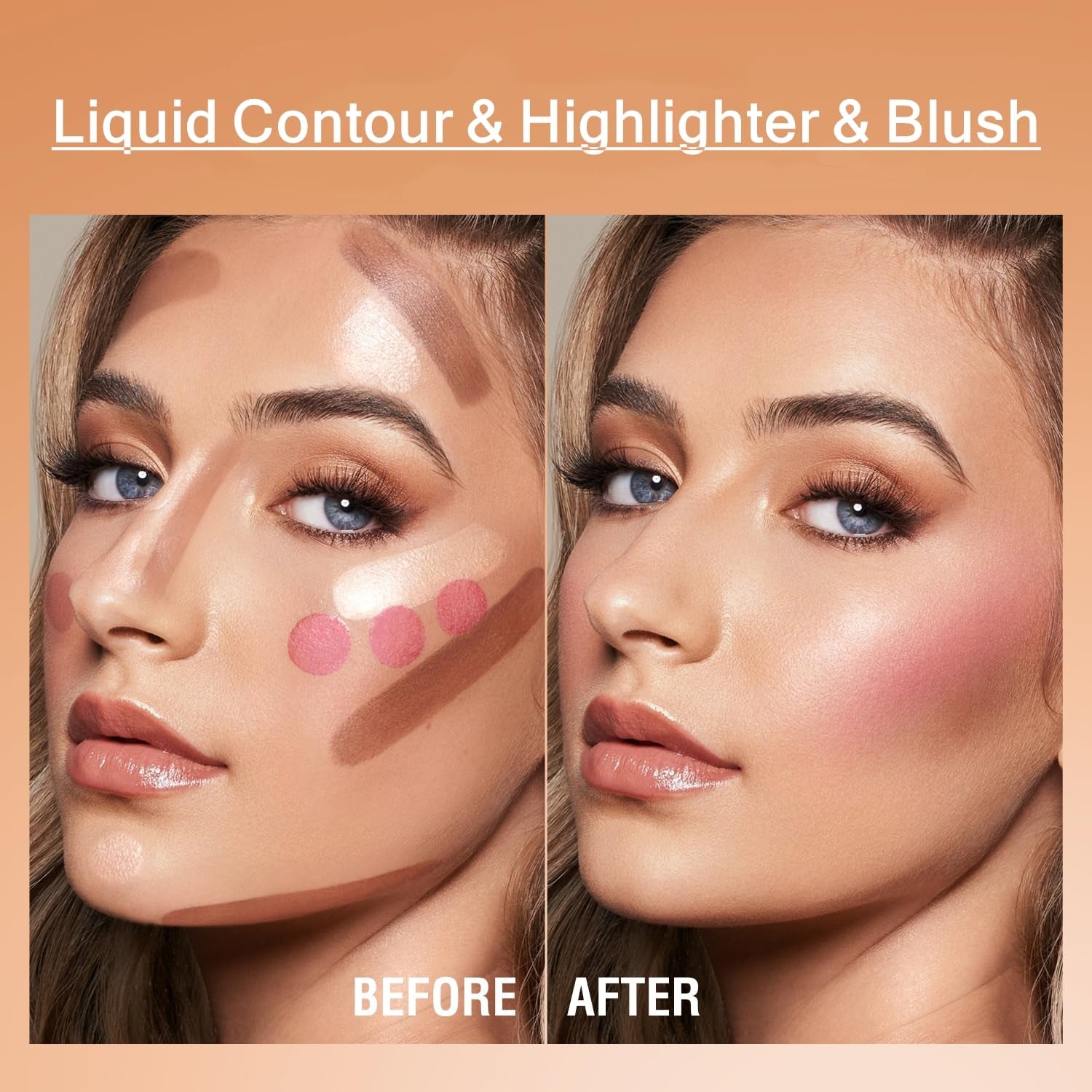 Liquid Contour Stick -Built-In Sponge Tip Sculpted Complexion Wand Contour Waterproof Long Lasting Natural Bronzer Smooth Face Highlighter Beauty Contour Stick (# 101, 1)