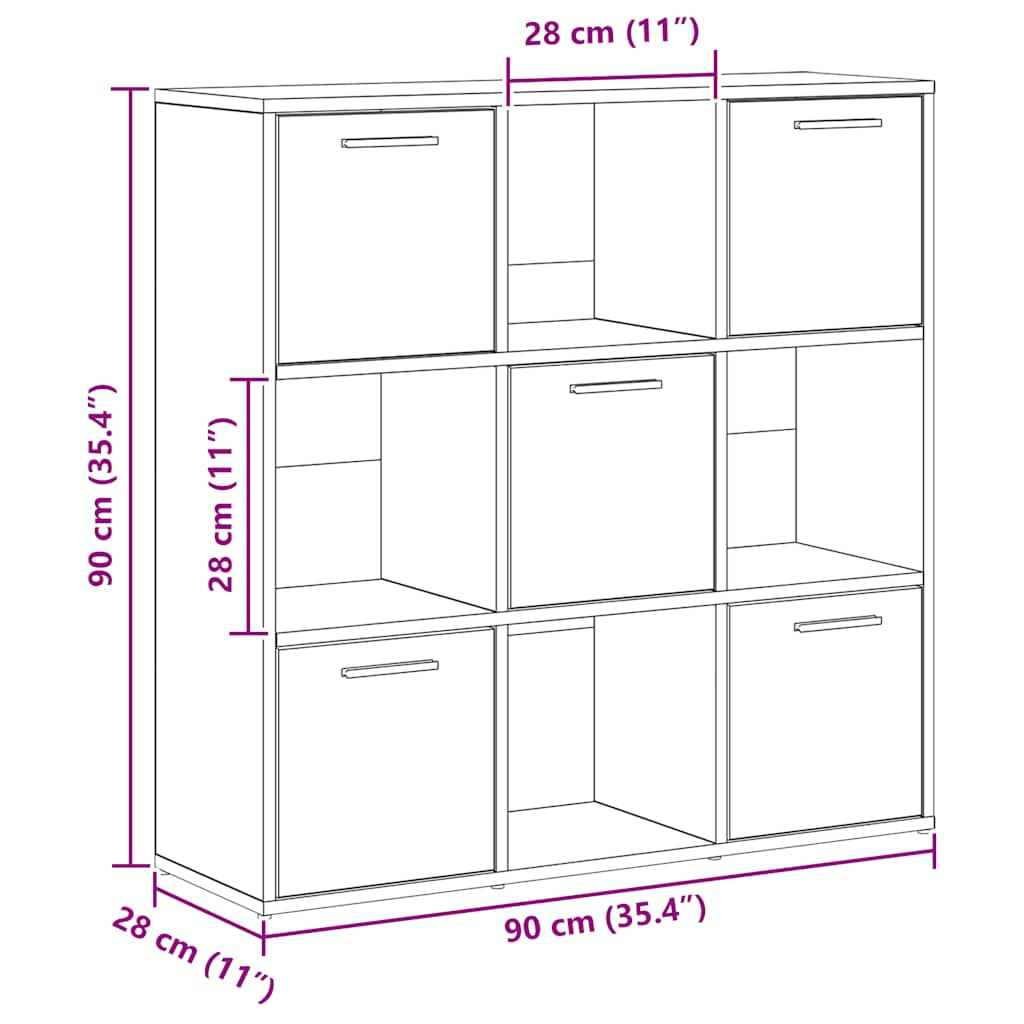Bücherregal Raumteiler Wandregal Büroregal Standregal Holzwerkstoff Vidaxl
