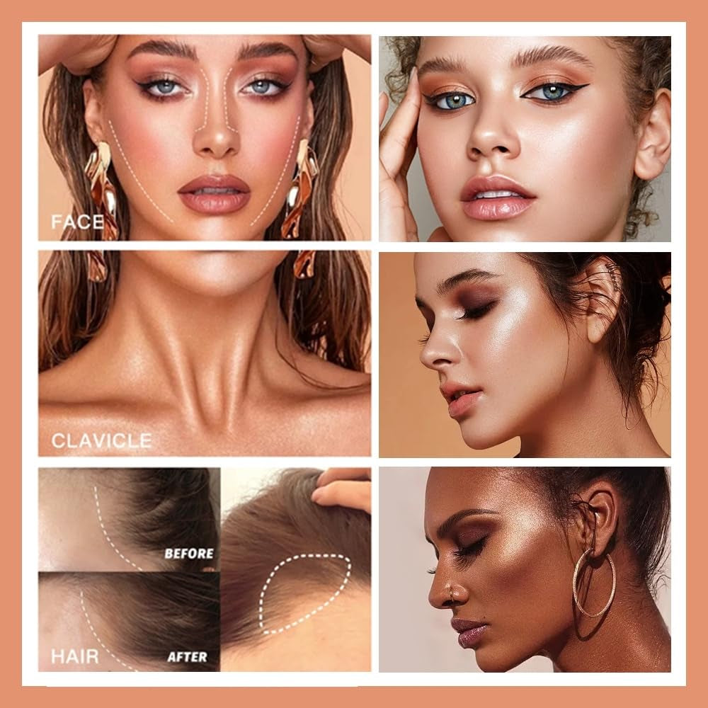 Liquid Contour Stick -Built-In Sponge Tip Sculpted Complexion Wand Contour Waterproof Long Lasting Natural Bronzer Smooth Face Highlighter Beauty Contour Stick (# 101, 1)