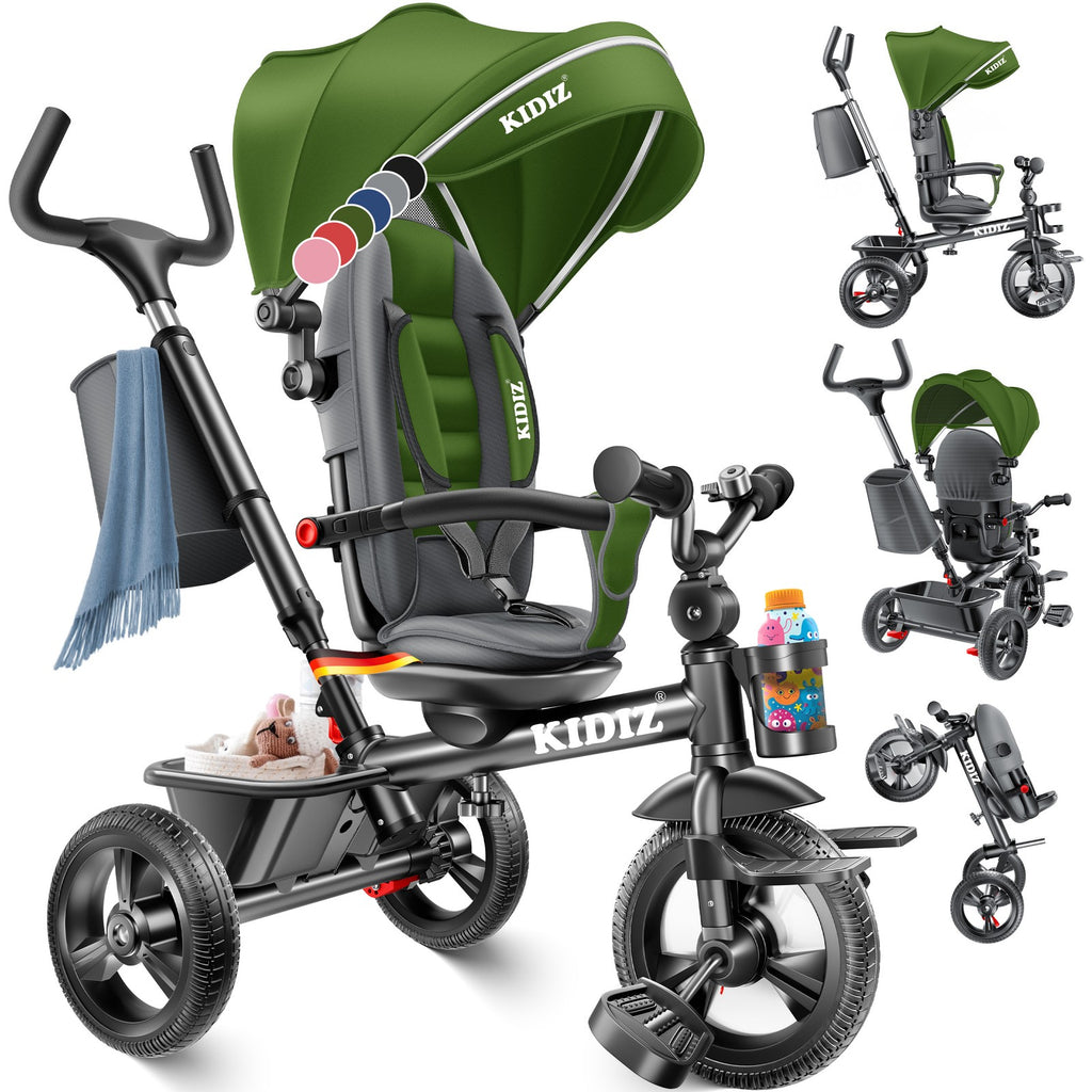 KIDIZ® Dreirad 5In1 Kinderdreirad Kinder Lenkstange Fahrrad Baby Kinderwagen