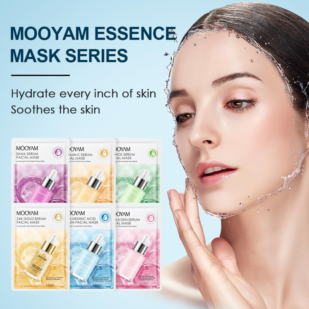 24K Hyaluronic Acid Mask Hyaluronic Acid Mask Korean Skin Care Products Collagen Maske Tuchmasken Gesicht Tuchmaske (Synthetisch)