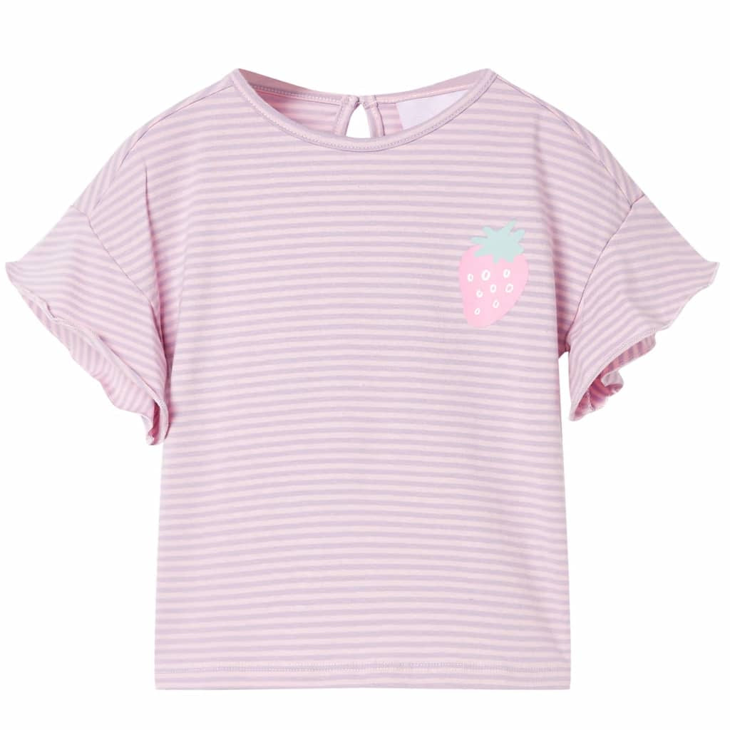 Kinder-T-Shirt Mit Rüschenärmeln Sommer Kurzarmshirt Kindershirt Shirt Lila Vida